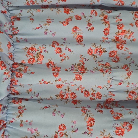 Blue flower print dress - Picture 4 of 4